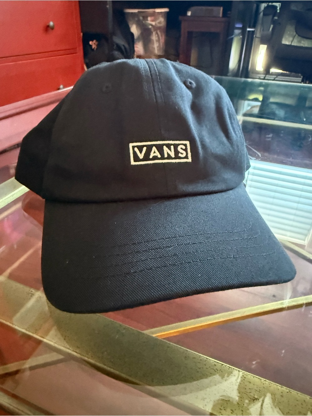 Vans Black Logo Embroidered Dad Cap